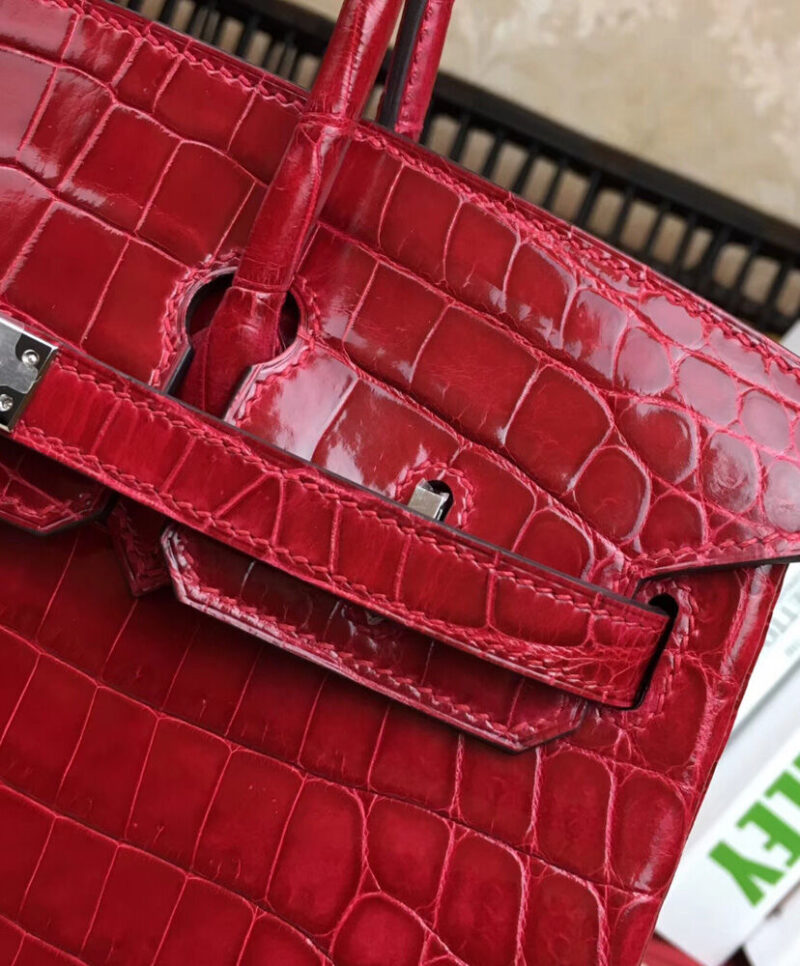 Hermes Birkin 25 Crocodile leather Red